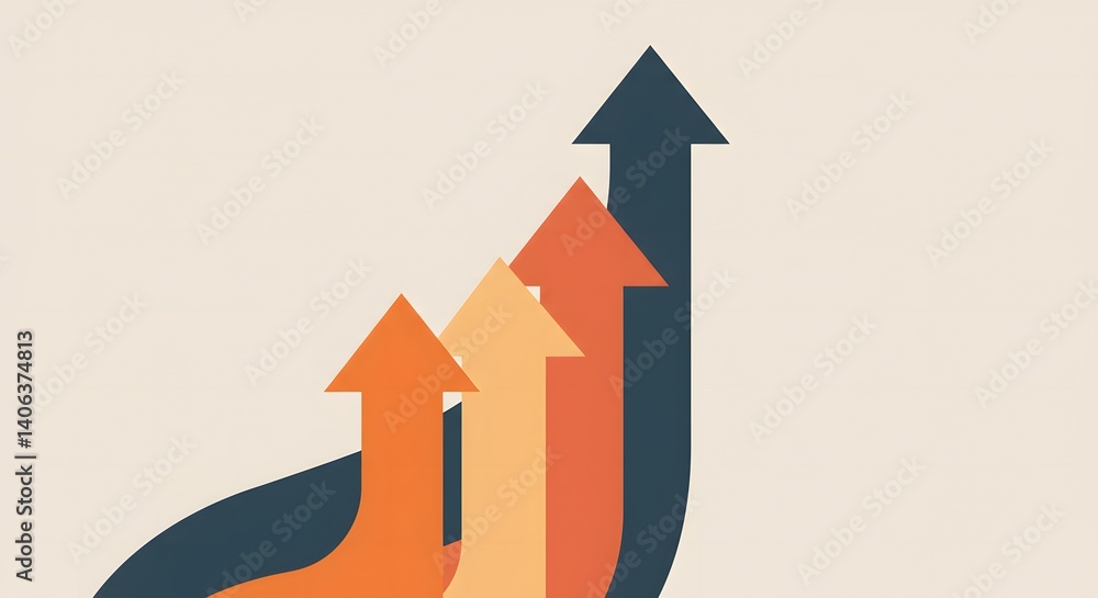 Arrows Pointing Upwards Representing Growth and Progress in Business Arrows Pointing Upwards Representing Growth and Progress in Business