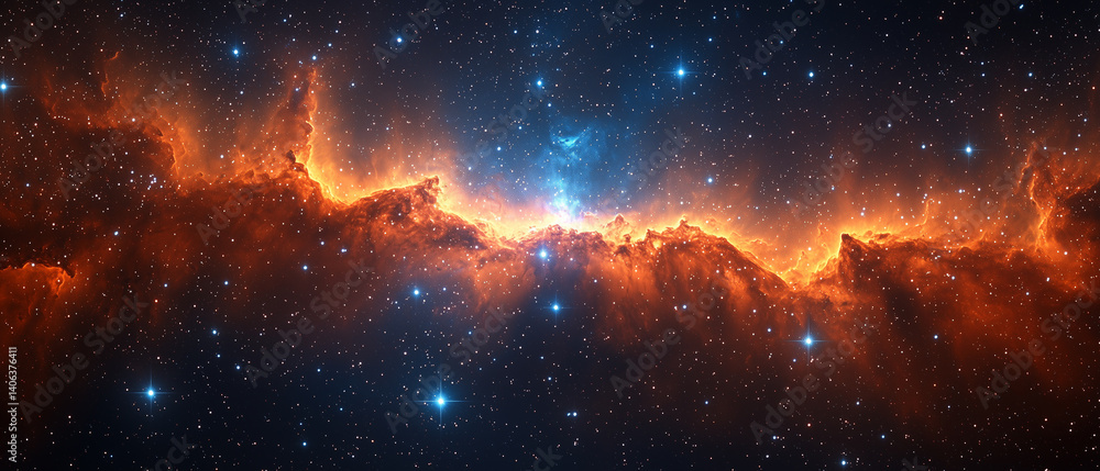 Naklejka premium A deep blue or black background filled with twinkling stars