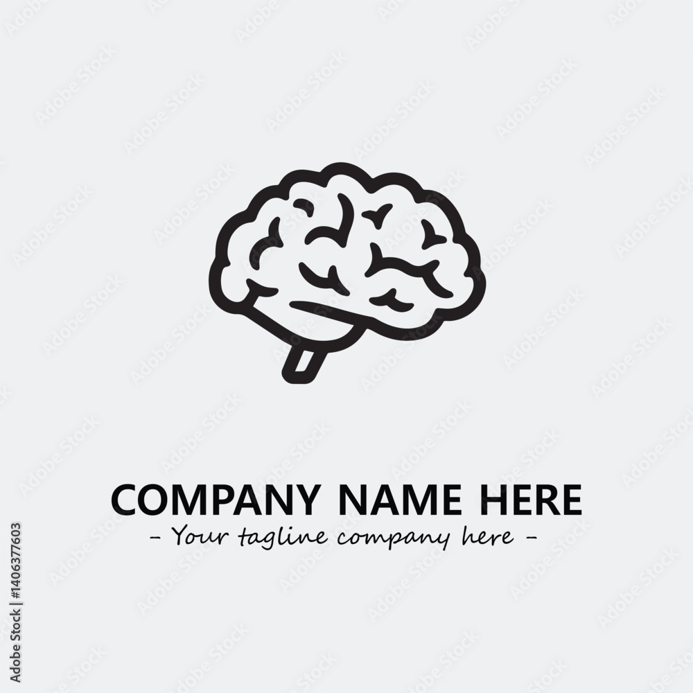 Brain illustration black and white for logo company vector image
Brain illustration black and white for logo company vector image