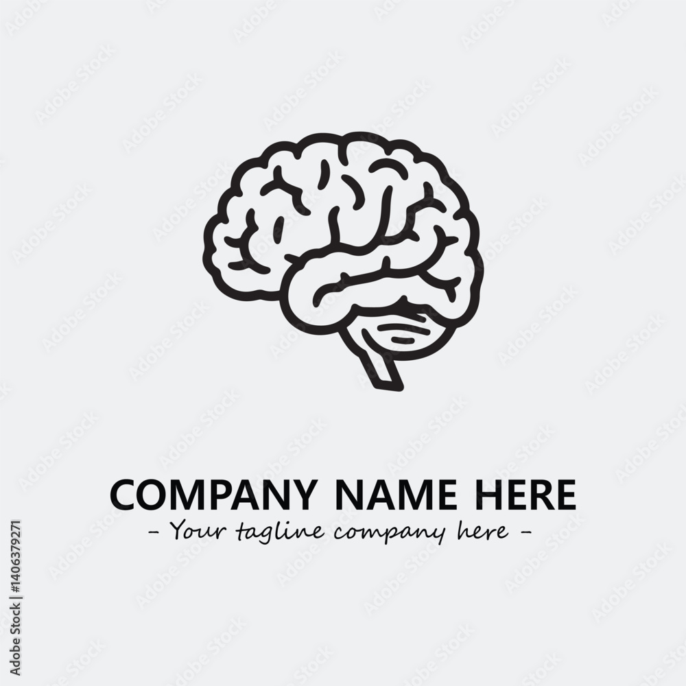 Brain illustration black and white for logo company vector image
Brain illustration black and white for logo company vector image