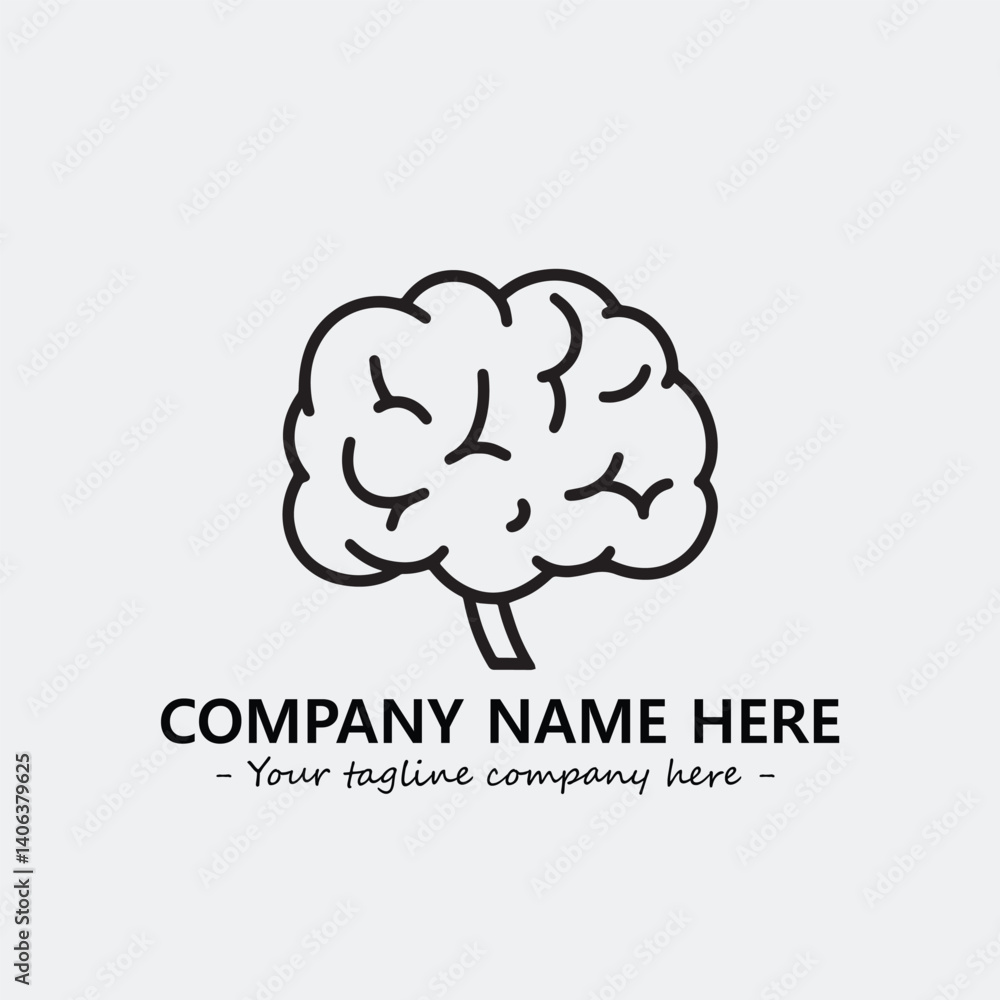 Brain illustration black and white for logo company vector image
Brain illustration black and white for logo company vector image