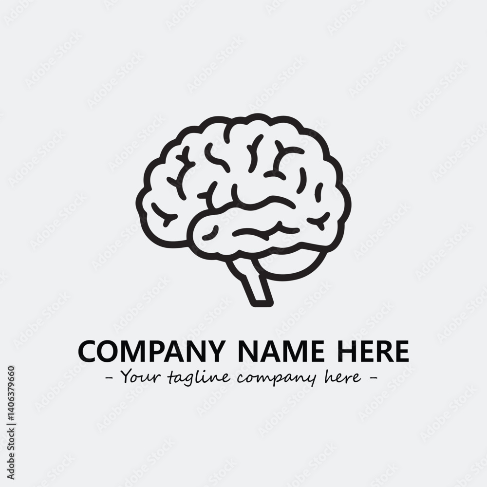 Brain illustration black and white for logo company vector image
Brain illustration black and white for logo company vector image
