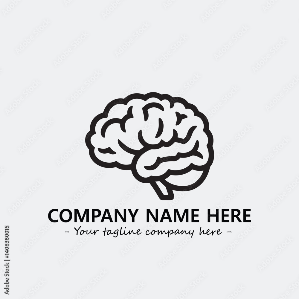 Brain illustration black and white for logo company vector image
Brain illustration black and white for logo company vector image