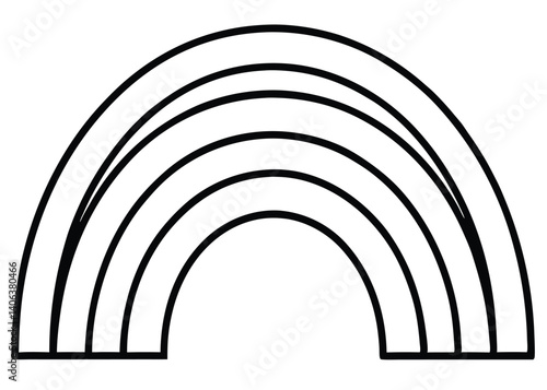 Rainbow line art silhouette vector for weather, hope, and positivity themes