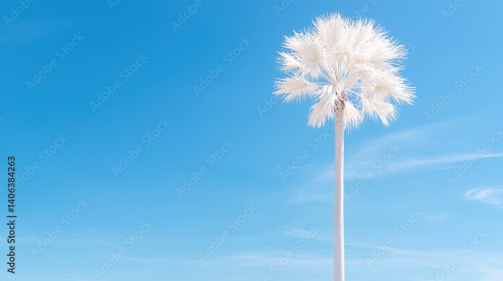 Serene palm tree under a blue sky peaceful tropical summer vacation nature photography Serene palm tree under a blue sky peaceful tropical summer vacation nature photography