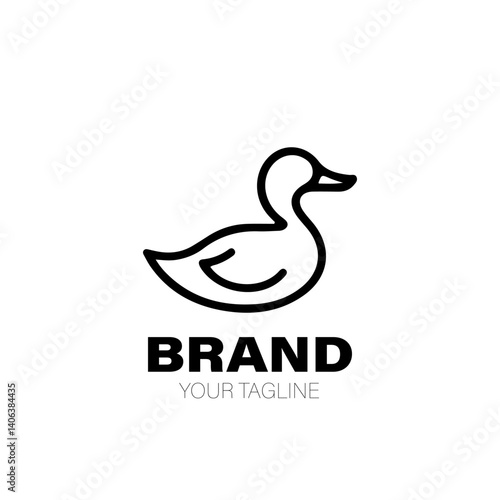 Duck Logo. Duck Logo Design. Duck Logo Brand. Duck Logo Vector Design Isolated on White Background