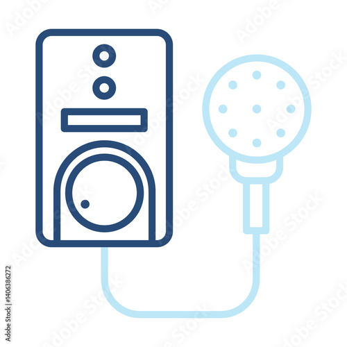 Water Heater Icon Two Color Outline Style. Vector Illustration For Graphic Design