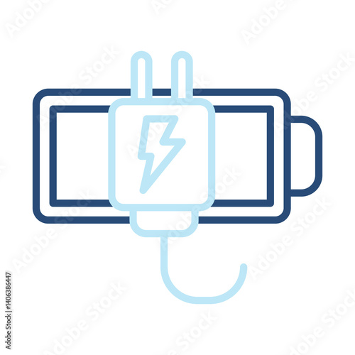 Charger Icon Two Color Outline Style. Vector Illustration For Graphic Design