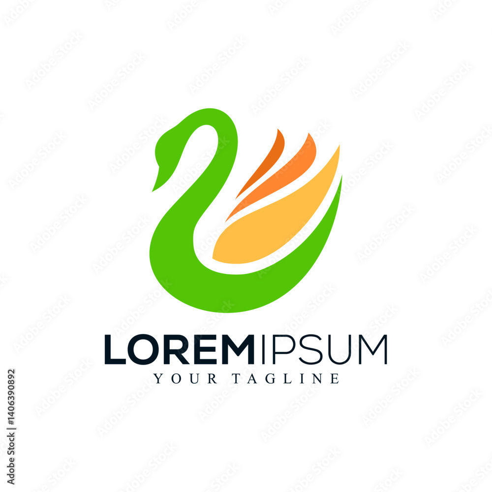 Obraz premium Abstract swan logo design