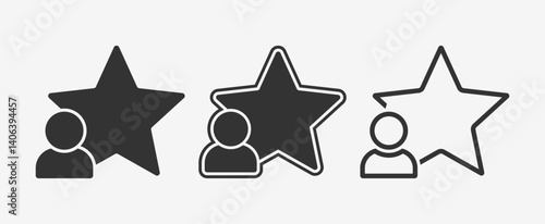 Human talent icon best employee concept with star and man symbol on light grey background