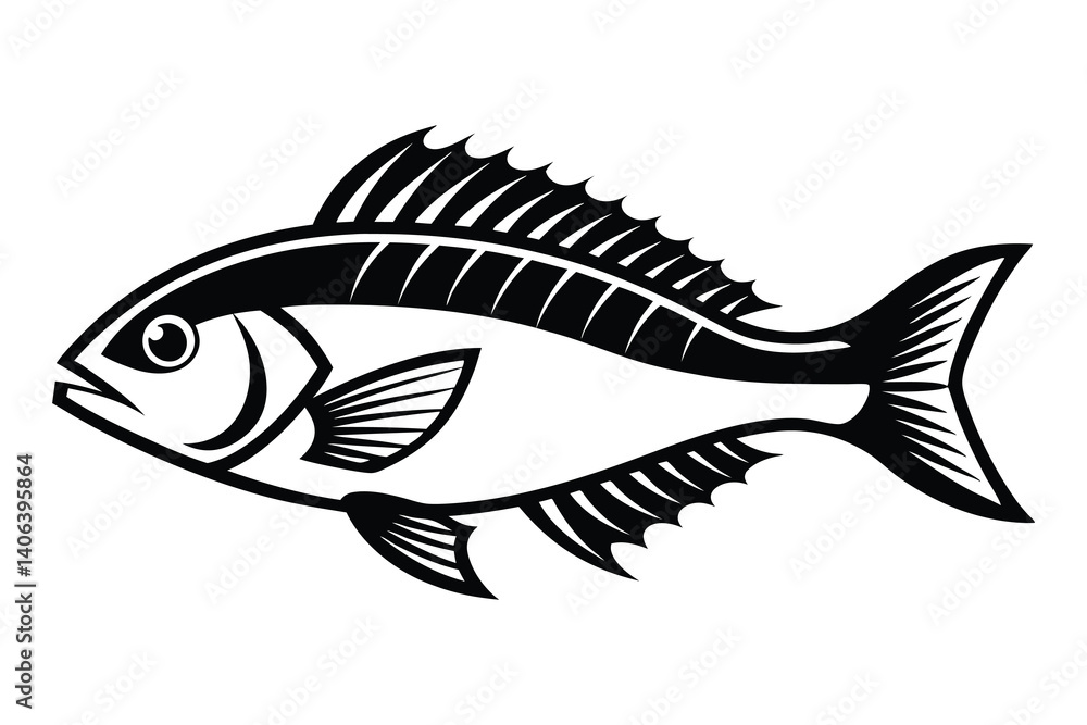 Fish vector silhouette on a white background