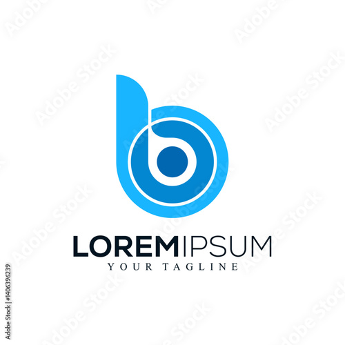 Abstract letter B logo design