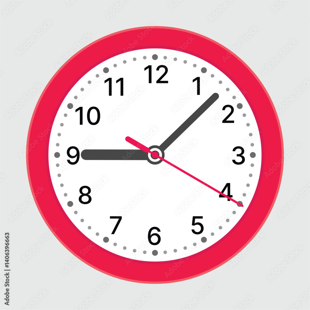 A Colorful Wall Clock Displaying the Time Precisely at Nine OClock in the Morning A Colorful Wall Clock Displaying the Time Precisely at Nine OClock in the Morning