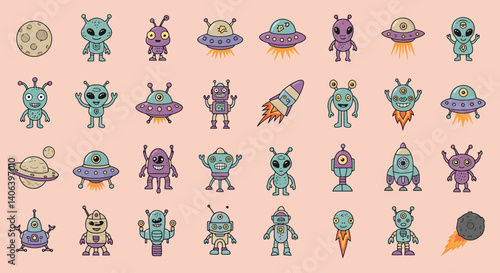 seamless alien pattern