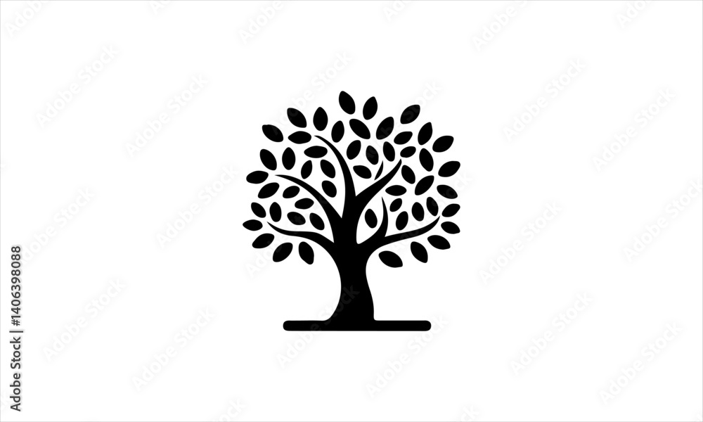 Obraz premium A silhouette tree vector icon