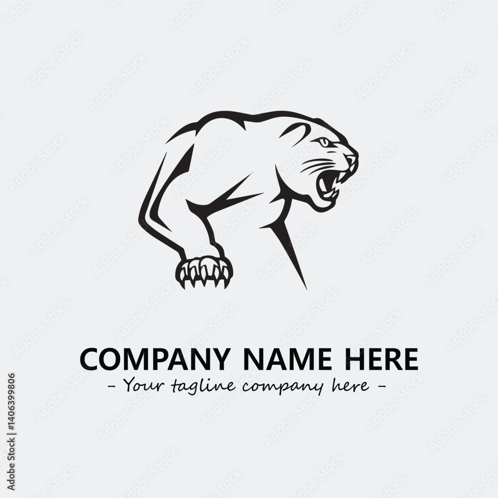 Obraz premium Panther illustration black and white for logo company vector image 