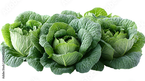 Fresh green cabbage isolated on white background, HD and realistic