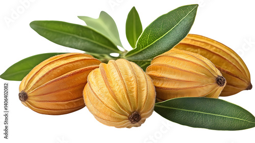 Fresh jojoba fruit isolated on white background, HD and realistic