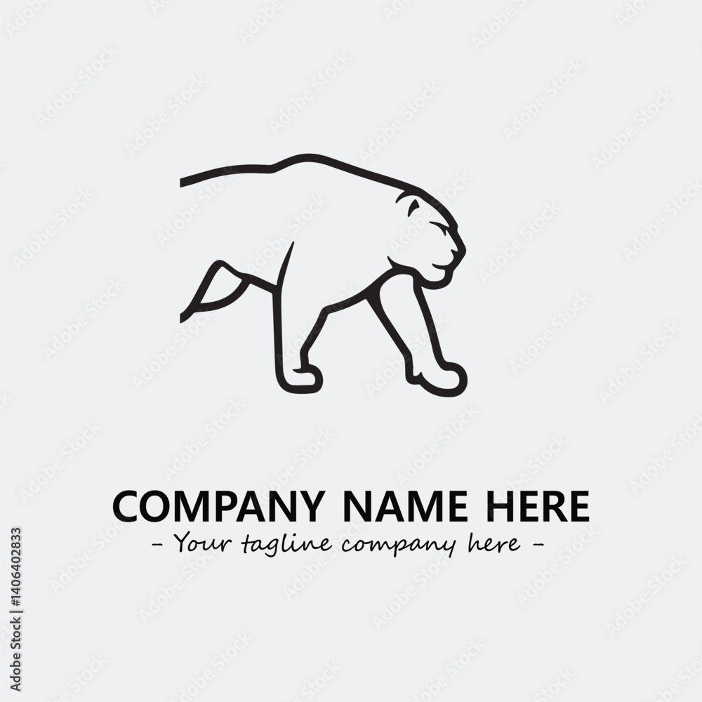 Obraz premium Panther illustration black and white for logo company vector image 