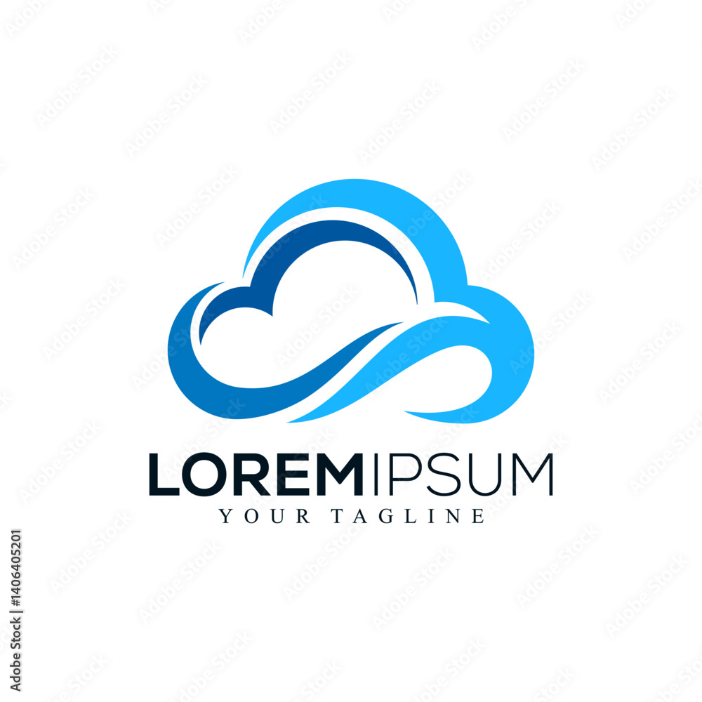 Abstract cloud logo design Abstract cloud logo design