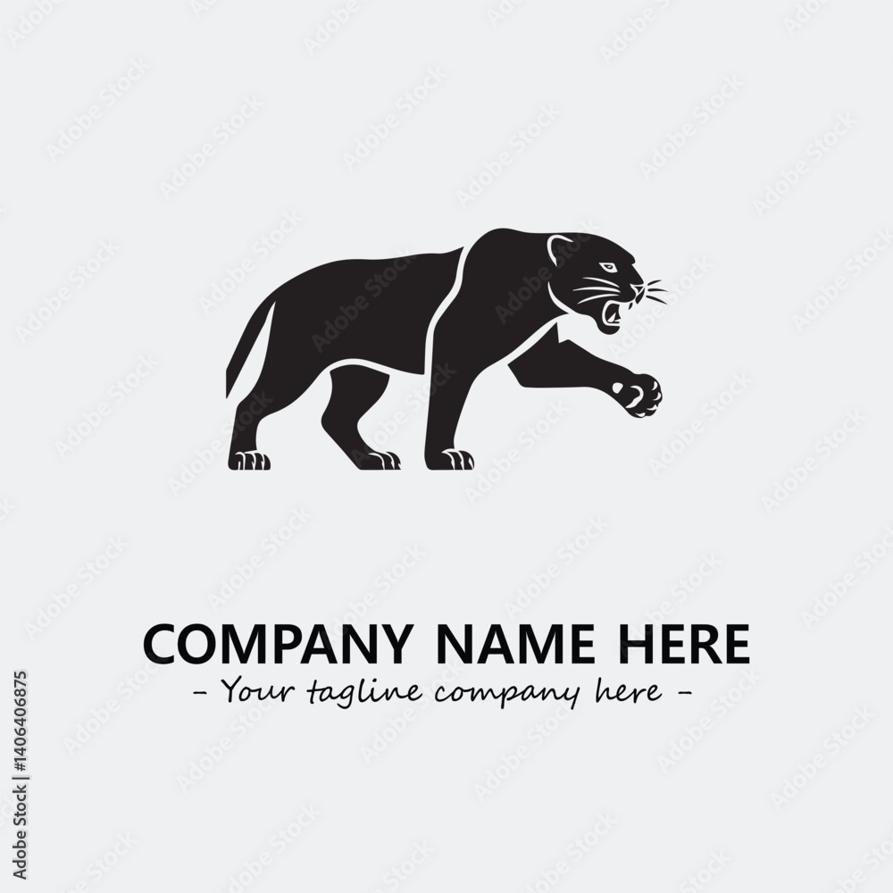 Obraz premium Panther illustration black and white for logo company vector image
