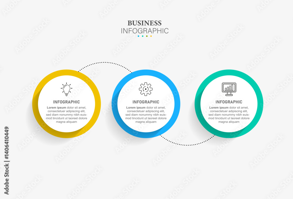 Business infographic thin line process with square template design with icons and 3 options or steps. Vector illustration. Business infographic thin line process with square template design with icons and 3 options or steps. Vector illustration.