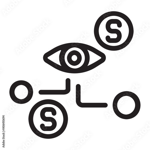 bionic contact lens line icon