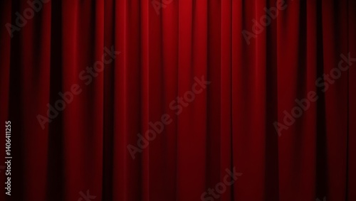 rich burgundy velvet curtain background with soft folds and subtle shadows, theatrical and luxurious