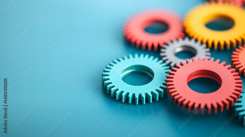 Interlocking Gears Representing Corporate Synergy and Innovative Teamwork Interlocking Gears Representing Corporate Synergy and Innovative Teamwork