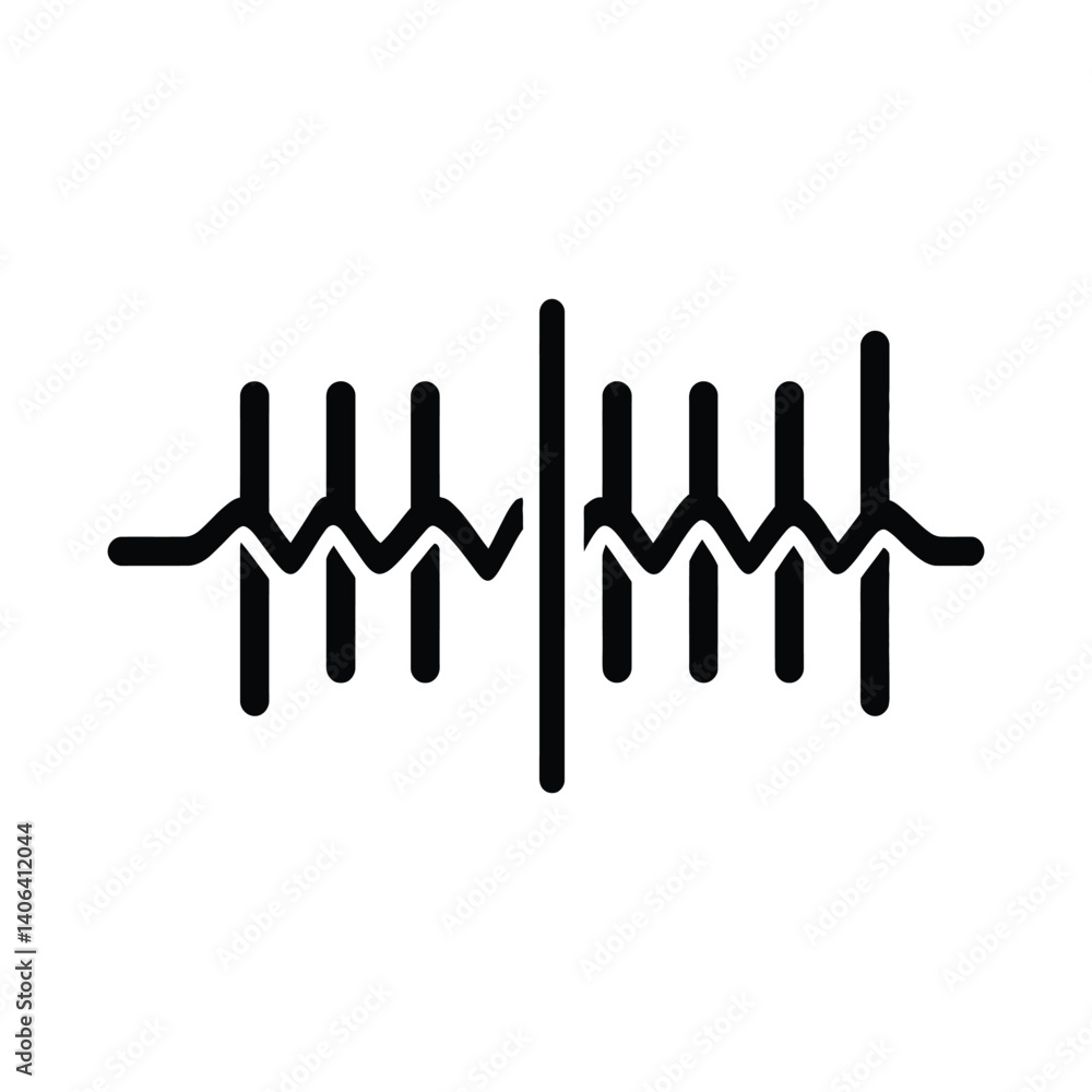 Abstract Line with Wavy Elements on Transparent Background Abstract Line with Wavy Elements on Transparent Background