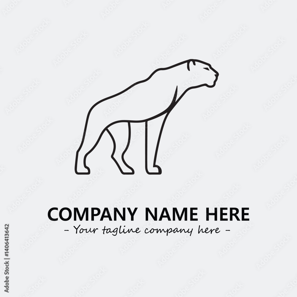 Obraz premium Panther illustration black and white for logo company vector image 