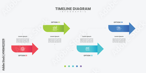 Progress bar with 4 arrows behind translucent rectangular elements placed in horizontal row. Concept of three steps to business success. Minimal infographic design template.