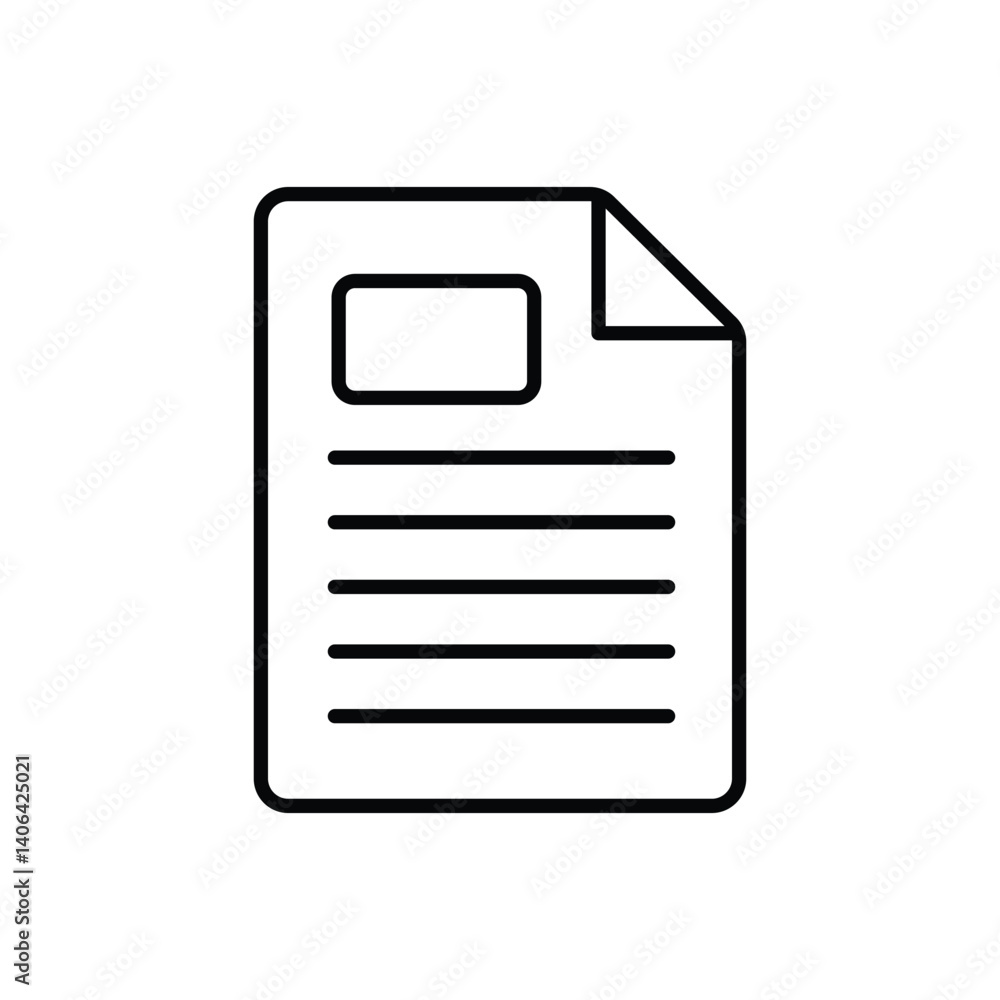 document line icon vector on white background. document line icon vector on white background.