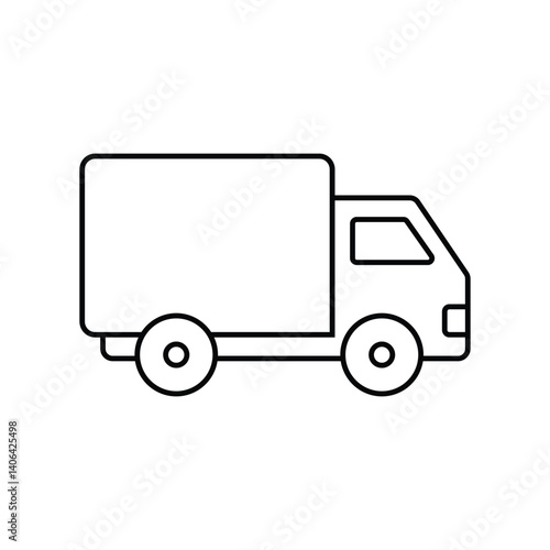 delivery truck line  icon vector on white background.
