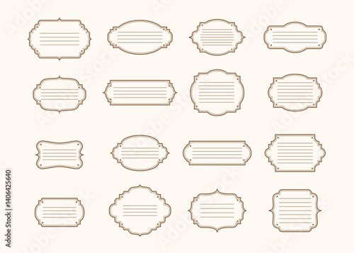 Collection of decorative, vintage-style text frames.