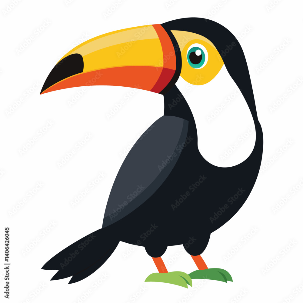 Naklejka premium toucan isolated on white