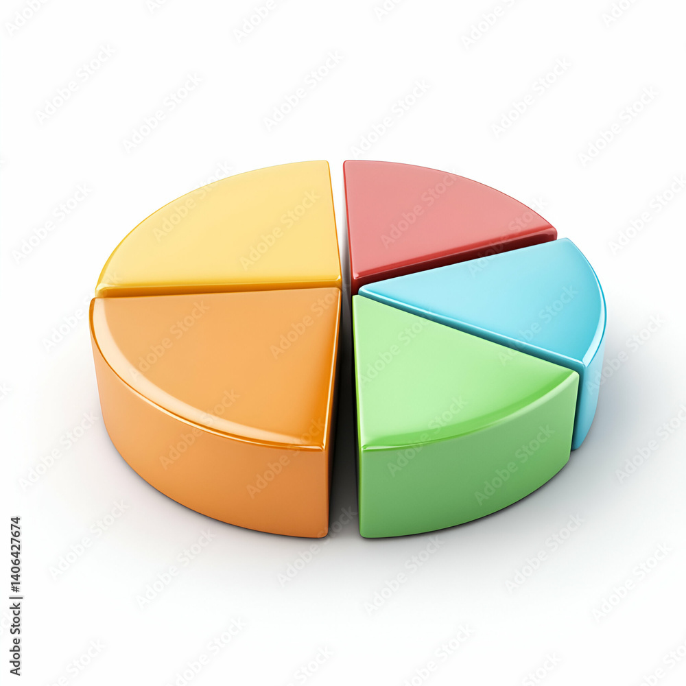 Obraz premium Colorful pie chart for data representation.