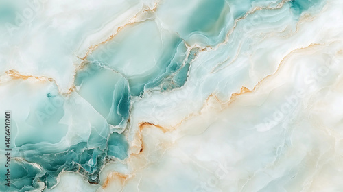 Turquoise Blue Marble Texture Background, Natural Stone Pattern, Abstract Interior Design Material.