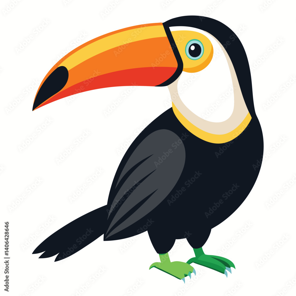 Naklejka premium toucan isolated on white