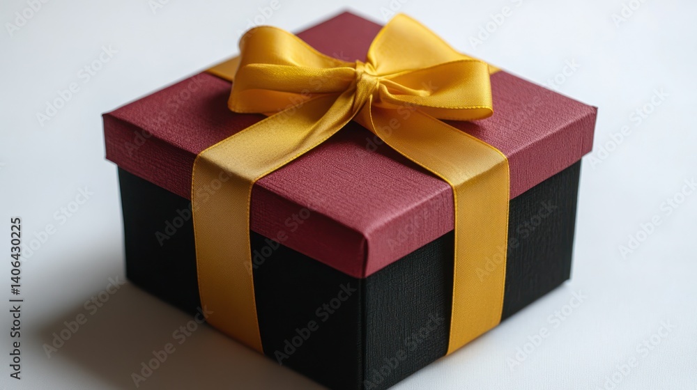 Gift box with gold ribbon Gift box with gold ribbon