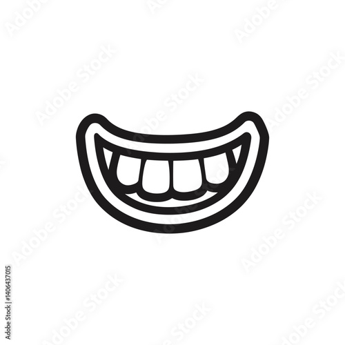 Cartoon Mouth Teeth on Transparent Background