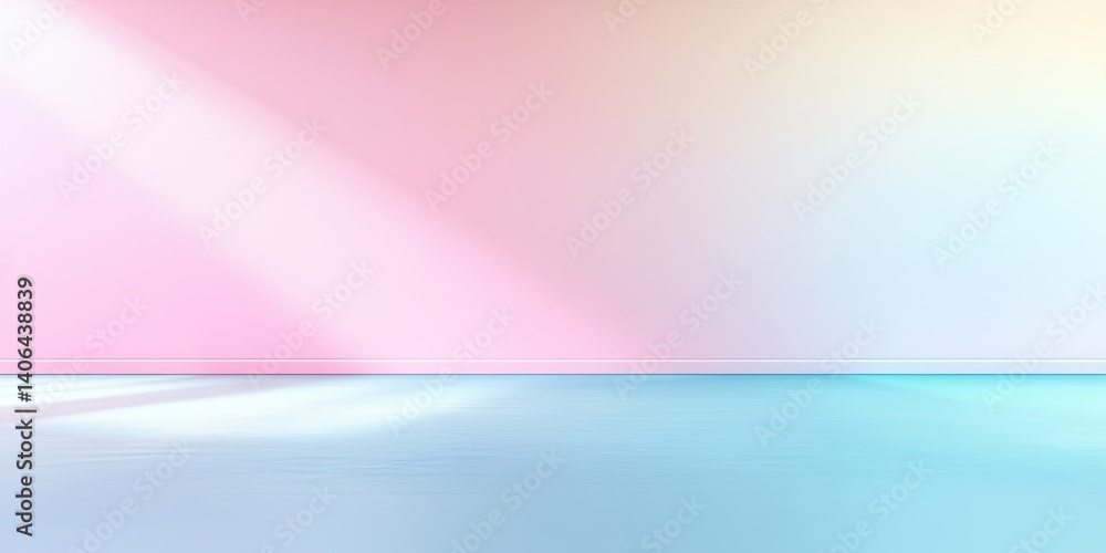 Fototapeta premium Pastel Pink and Blue Gradient Studio Background with Soft Lighting