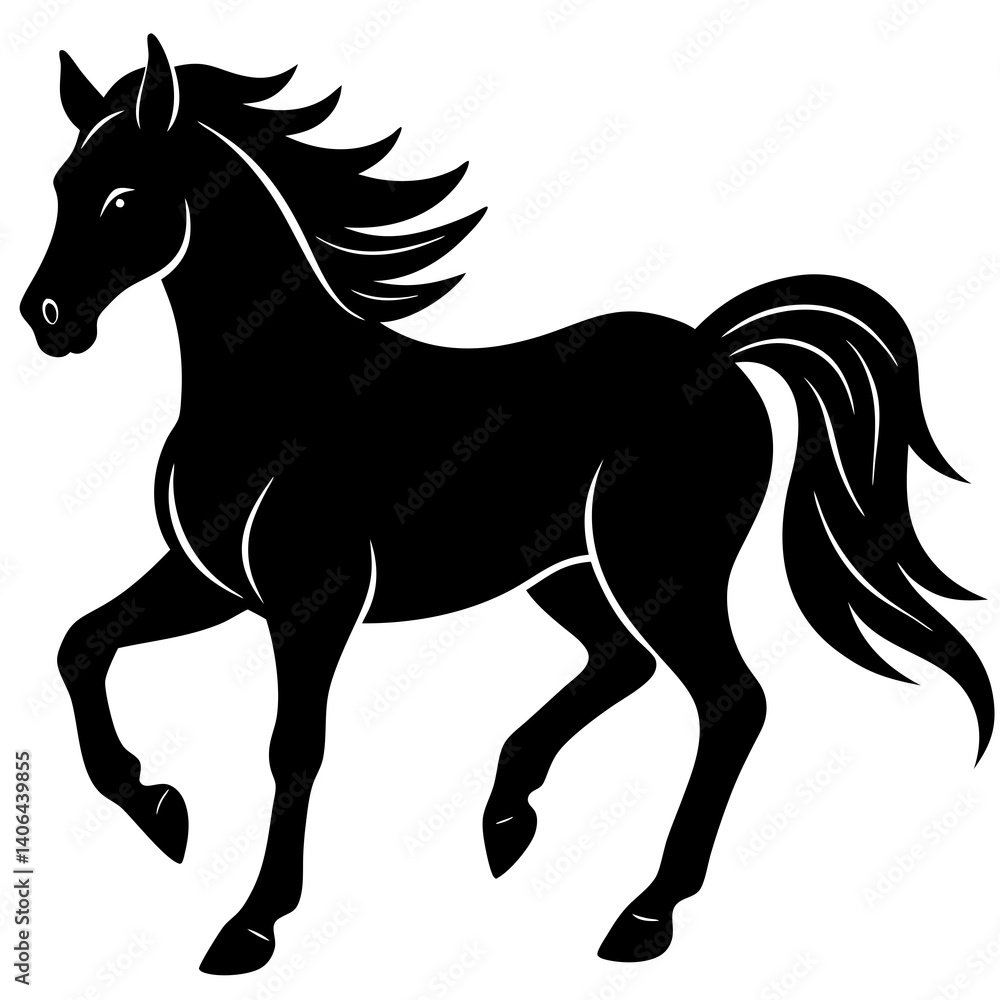 Obraz premium black horse vector