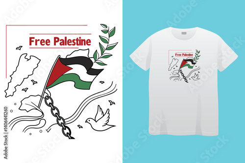 Palestine design vector, Save Palestine illustration for banner, t-shirt, poster, sticker, badges, social media design. Hand-Drawn Lettering Phrase, Calligraphy Graphic Typography.