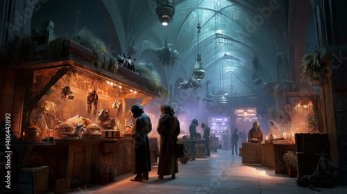 Space Space Market Moment Merchants Glowing Alien Stalls