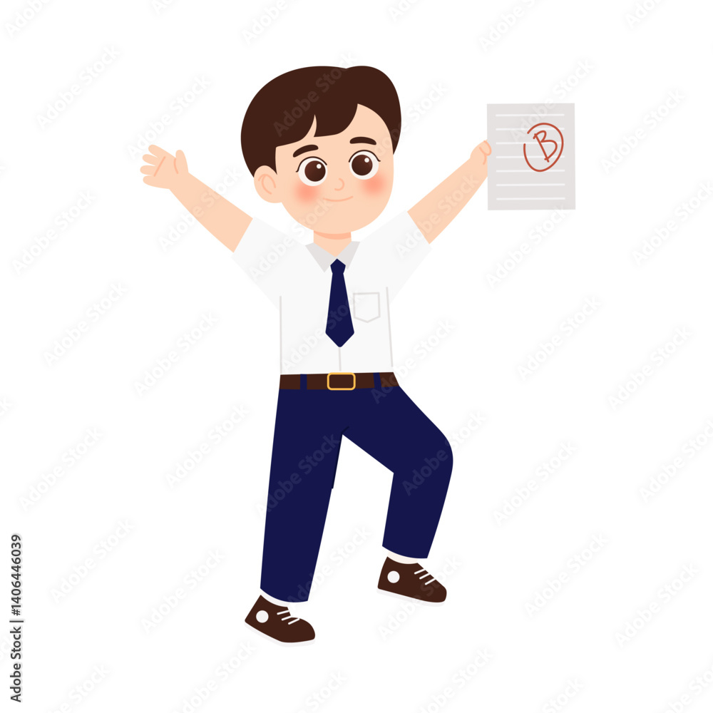 Classroom School Activity 2 Boy Celebrating a Good Grade Classroom School Activity 2 Boy Celebrating a Good Grade