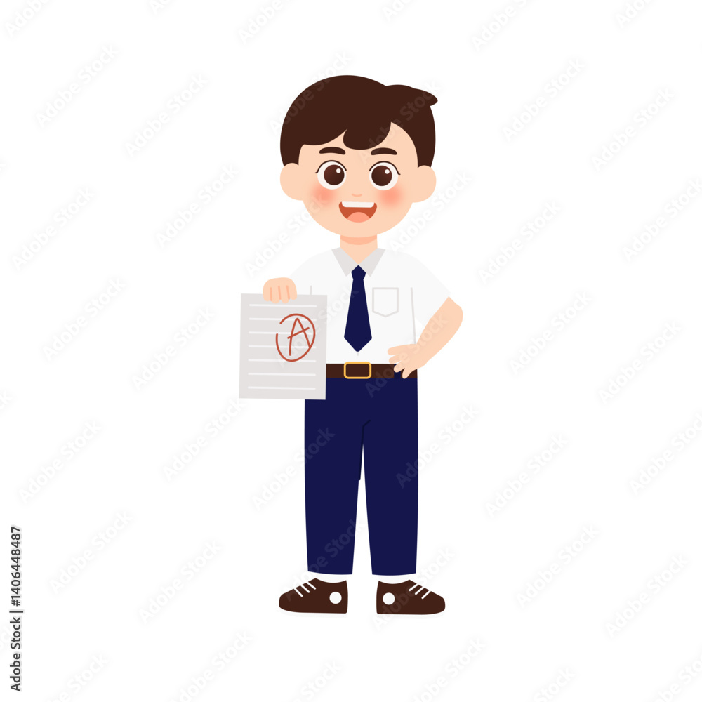 Classroom School Activity 2 Boy Holding Failing Grade Paper Classroom School Activity 2 Boy Holding Failing Grade Paper