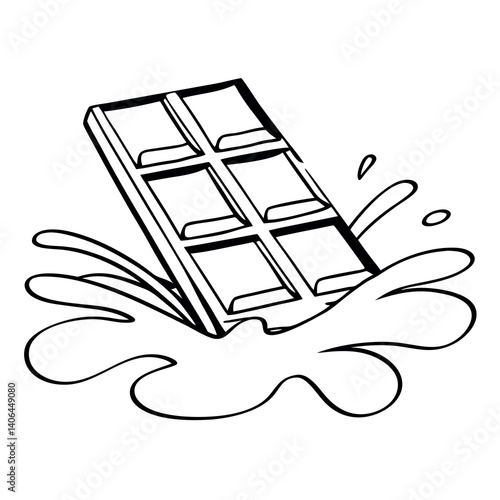 Isolated Chocolate Bar Splash Vector Illustration