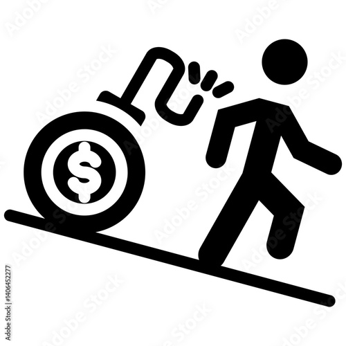 Debt Glyph Icon Style