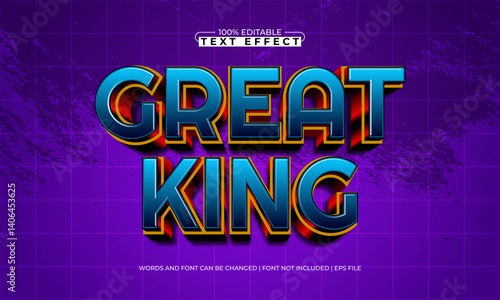 great king editable text effect with a crown and kingdom text style